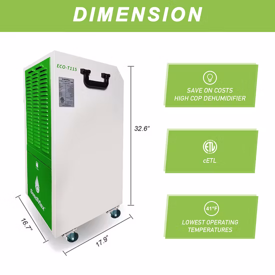 Déshumidificateur industriel automatique mobile en acier pour serre Seedmax 234 pintes répertorié ETL